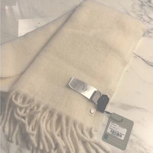 Canada Goose Cream Fringe Scarf
